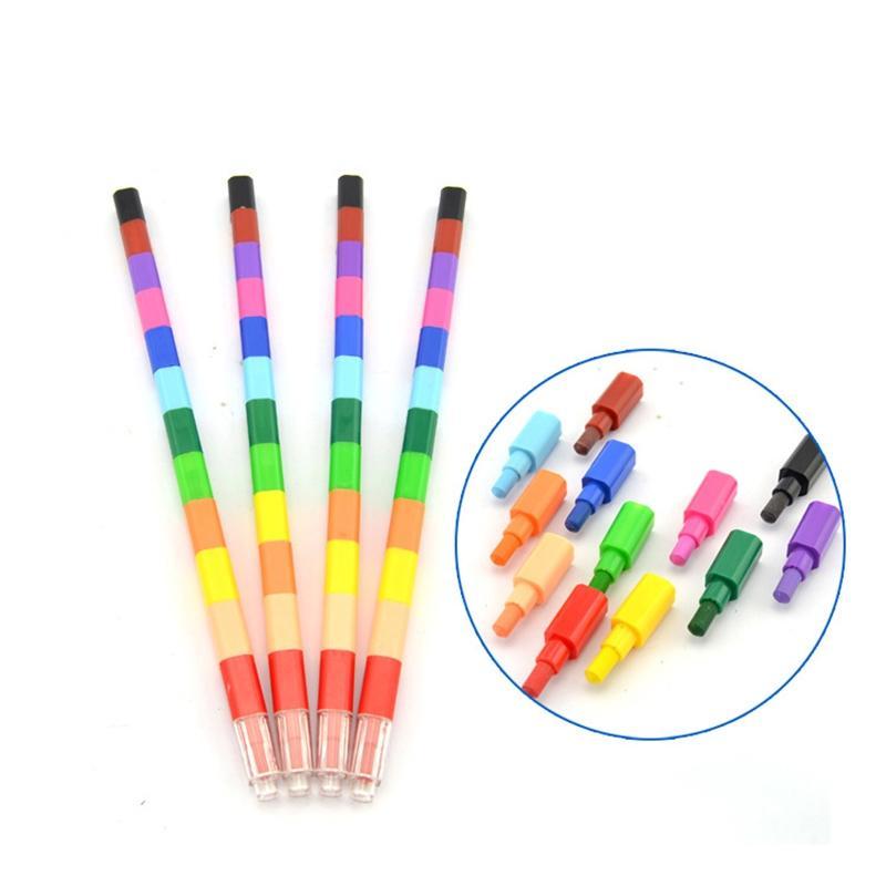12-Color Building Block Crayon Bar – Stackable, Non-Toxic, Toddler-Safe Fun