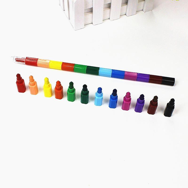 12-Color Building Block Crayon Bar – Stackable, Non-Toxic, Toddler-Safe Fun