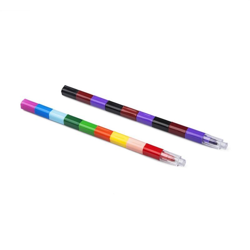 12-Color Building Block Crayon Bar – Stackable, Non-Toxic, Toddler-Safe Fun