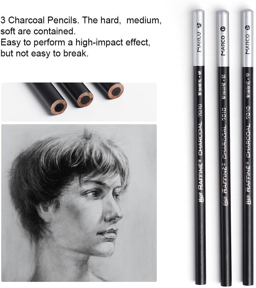 29-Piece Pro Artist Sketch Kit – Pencils, Charcoal & Travel Roll for Creative Adventures