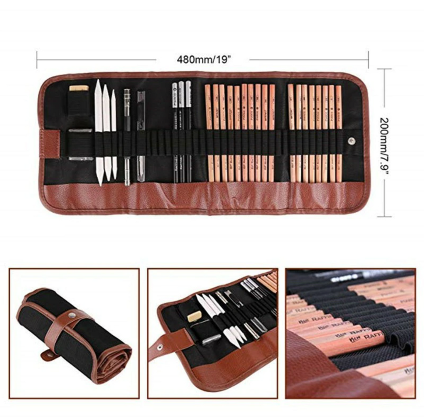 29-Piece Pro Artist Sketch Kit – Pencils, Charcoal & Travel Roll for Creative Adventures