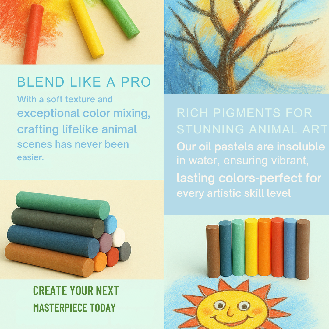 24-Color Vibrant Oil Pastel Set – Smooth, Mess-Free Sticks for Creative Drawing