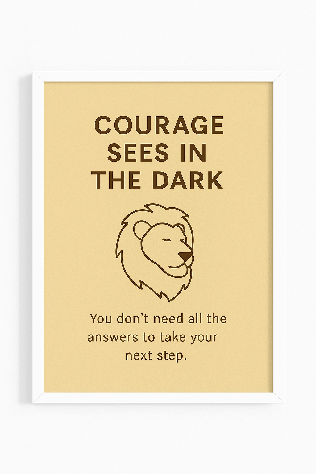Courage Sees in the Dark – Framed Inspirational Animal Print Wall Art