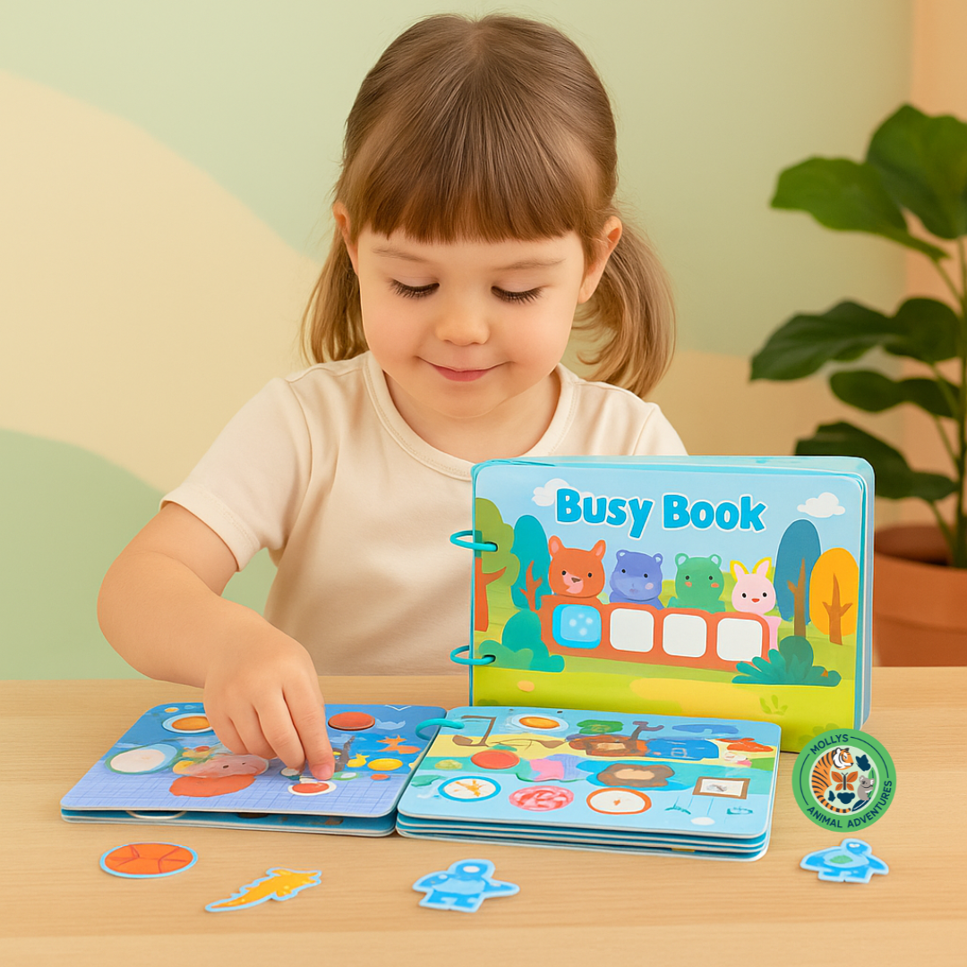 Enlighten Busy Book – Montessori Quiet Sticker Puzzle Book for Kids