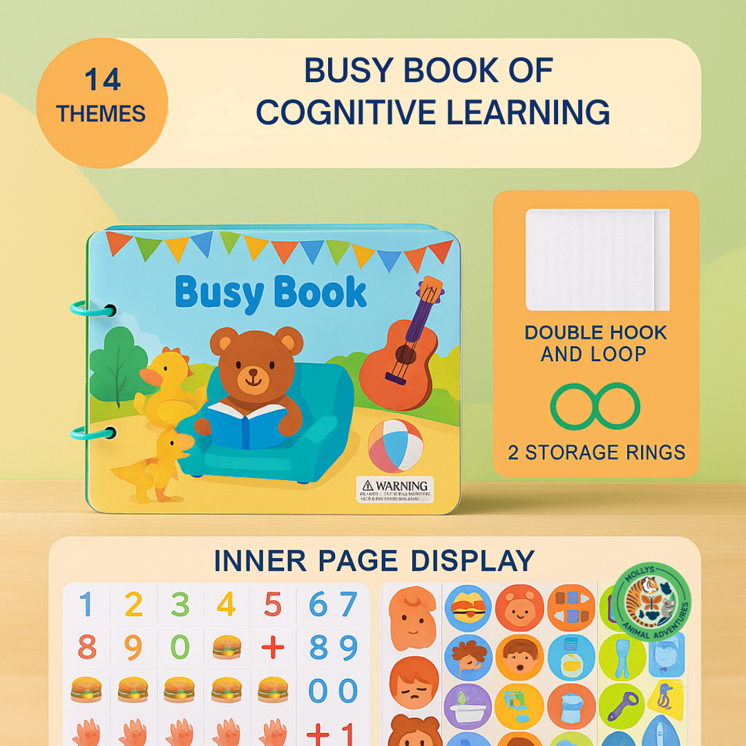 Enlighten Busy Book – Montessori Quiet Sticker Puzzle Book for Kids