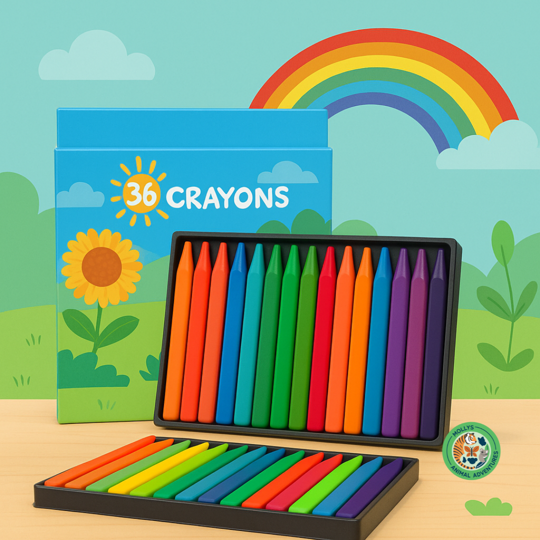 Rainbow Smooth Oil Crayons – No-Mess Washable Painting Sticks for Kids (36 Colors)
