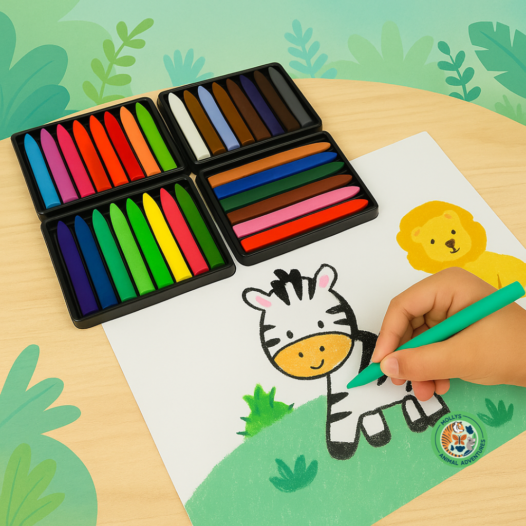 Rainbow Smooth Oil Crayons – No-Mess Washable Painting Sticks for Kids (36 Colors)