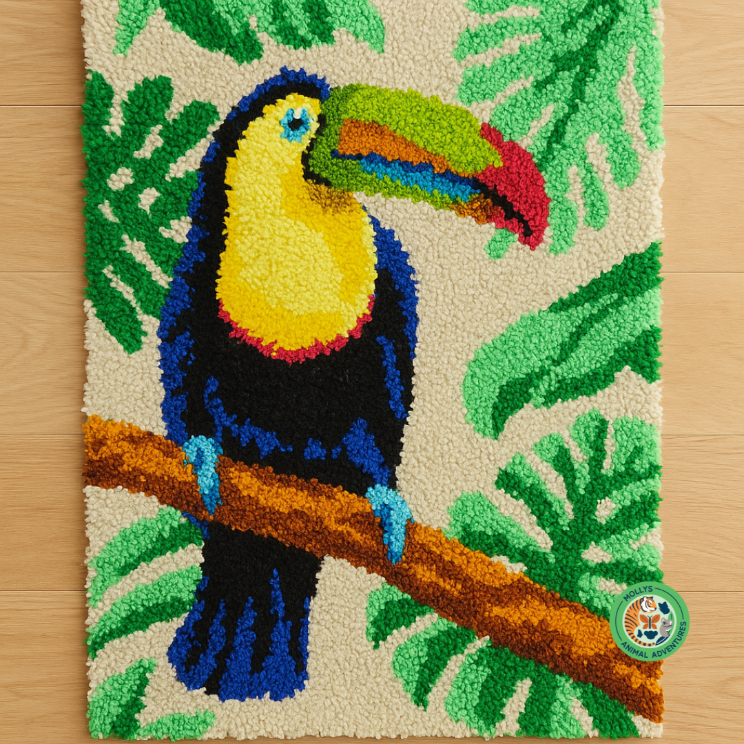 Latch Hook Rug Kit – Vibrant Jungle Toucan (DIY Craft Kit)
