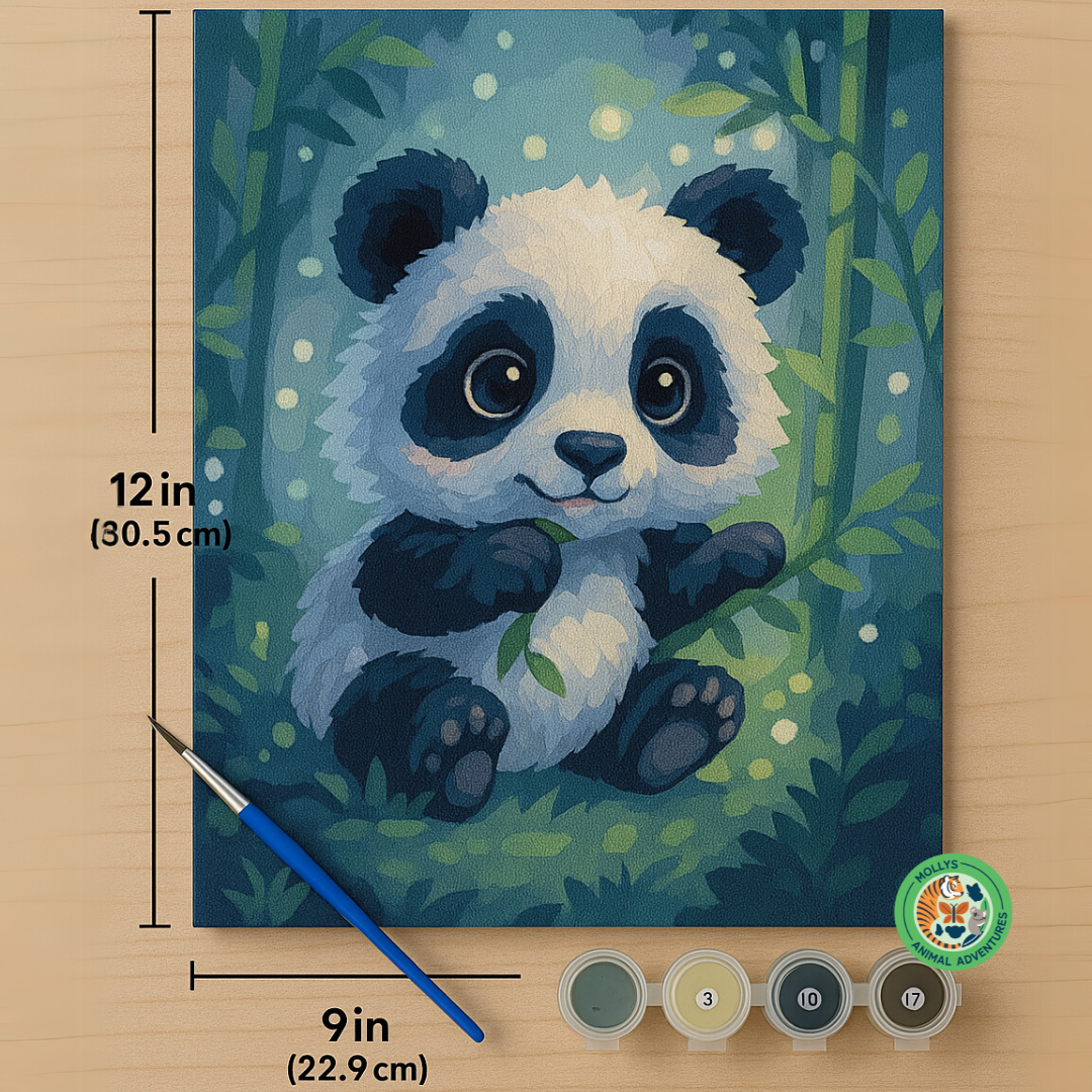 DIY Paint by Number – Panda Animal Canvas Kit (No Frame)