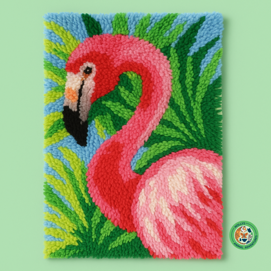 Latch Hook Rug Kit – Tropical Flamingo (DIY Craft Kit)