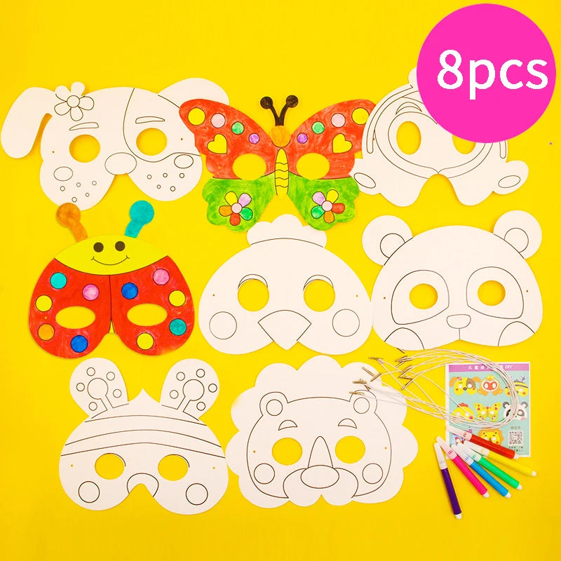 DIY Animal Mask Painting Kit – 8-Pack for Kids