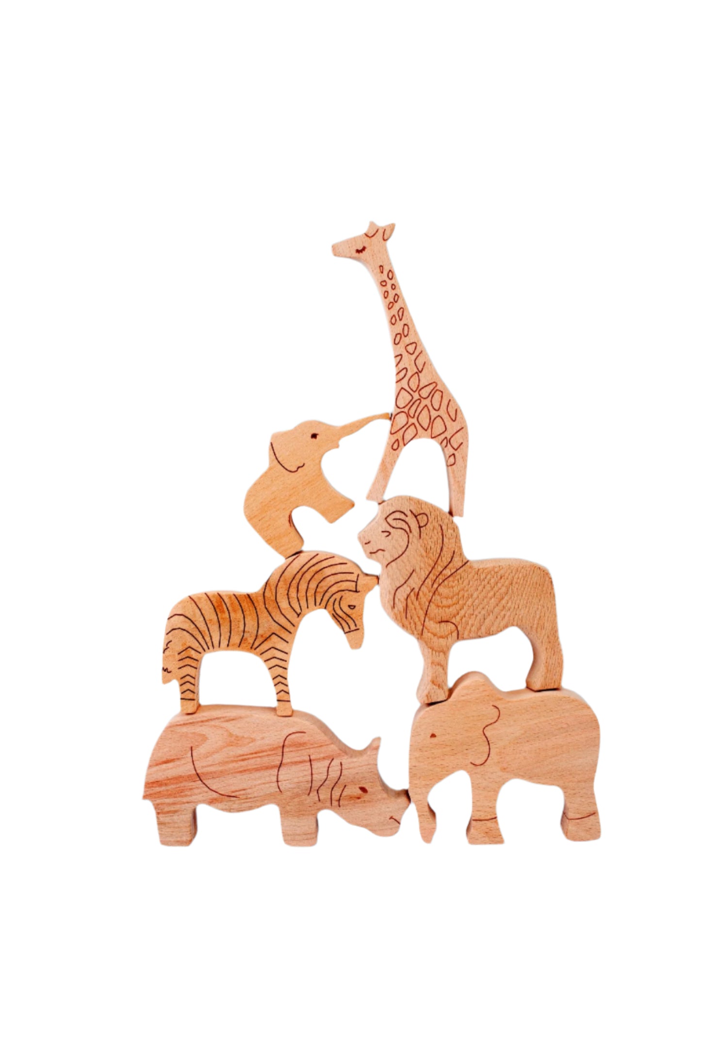 Wooden Safari Animal Set – Eco-Friendly Jungle Play for Curious Kids