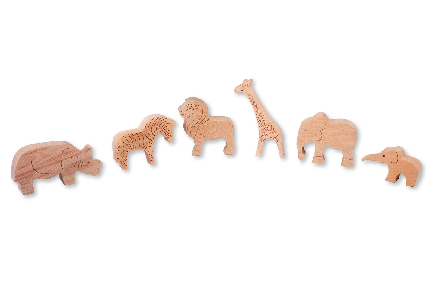 Wooden Safari Animal Set – Eco-Friendly Jungle Play for Curious Kids