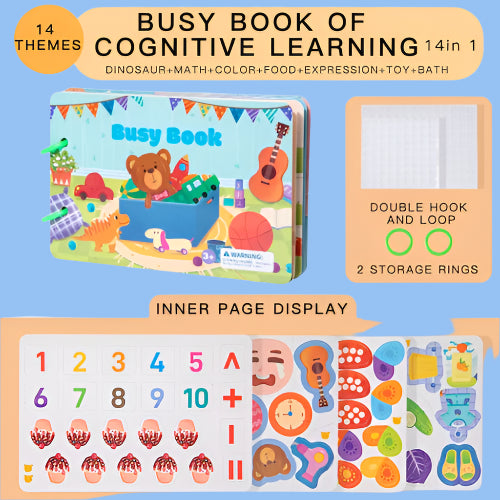 Enlighten Busy Book – Montessori Quiet Sticker Puzzle Book for Kids