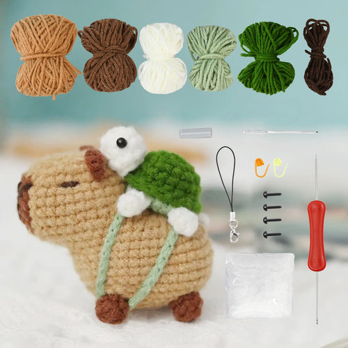 Capybara Crochet Kit – DIY Animal Craft Set for Beginners & Kids