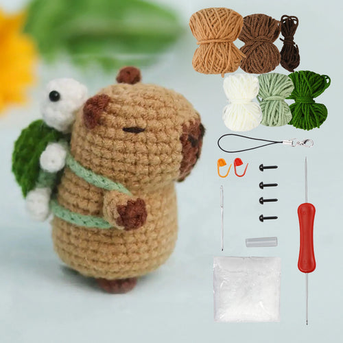 Capybara Crochet Kit – DIY Animal Craft Set for Beginners & Kids