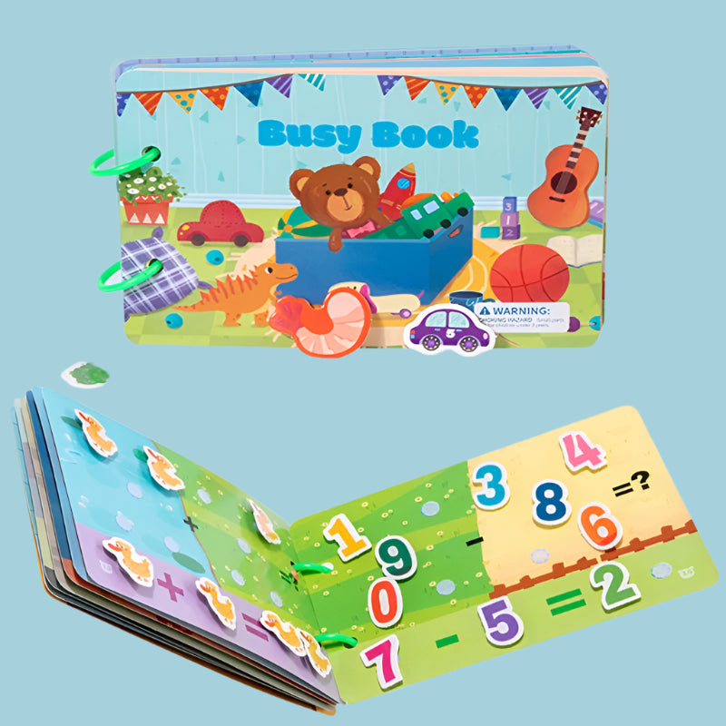 Enlighten Busy Book – Montessori Quiet Sticker Puzzle Book for Kids
