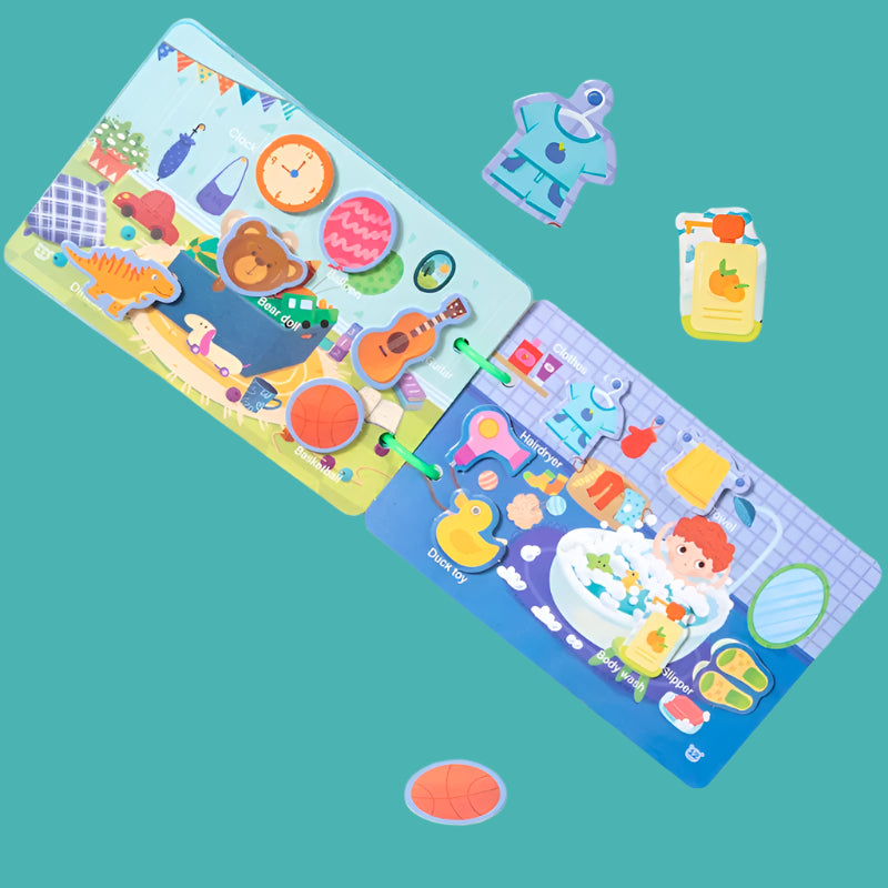 Enlighten Busy Book – Montessori Quiet Sticker Puzzle Book for Kids