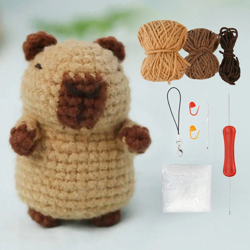 Capybara Crochet Kit – DIY Animal Craft Set for Beginners & Kids