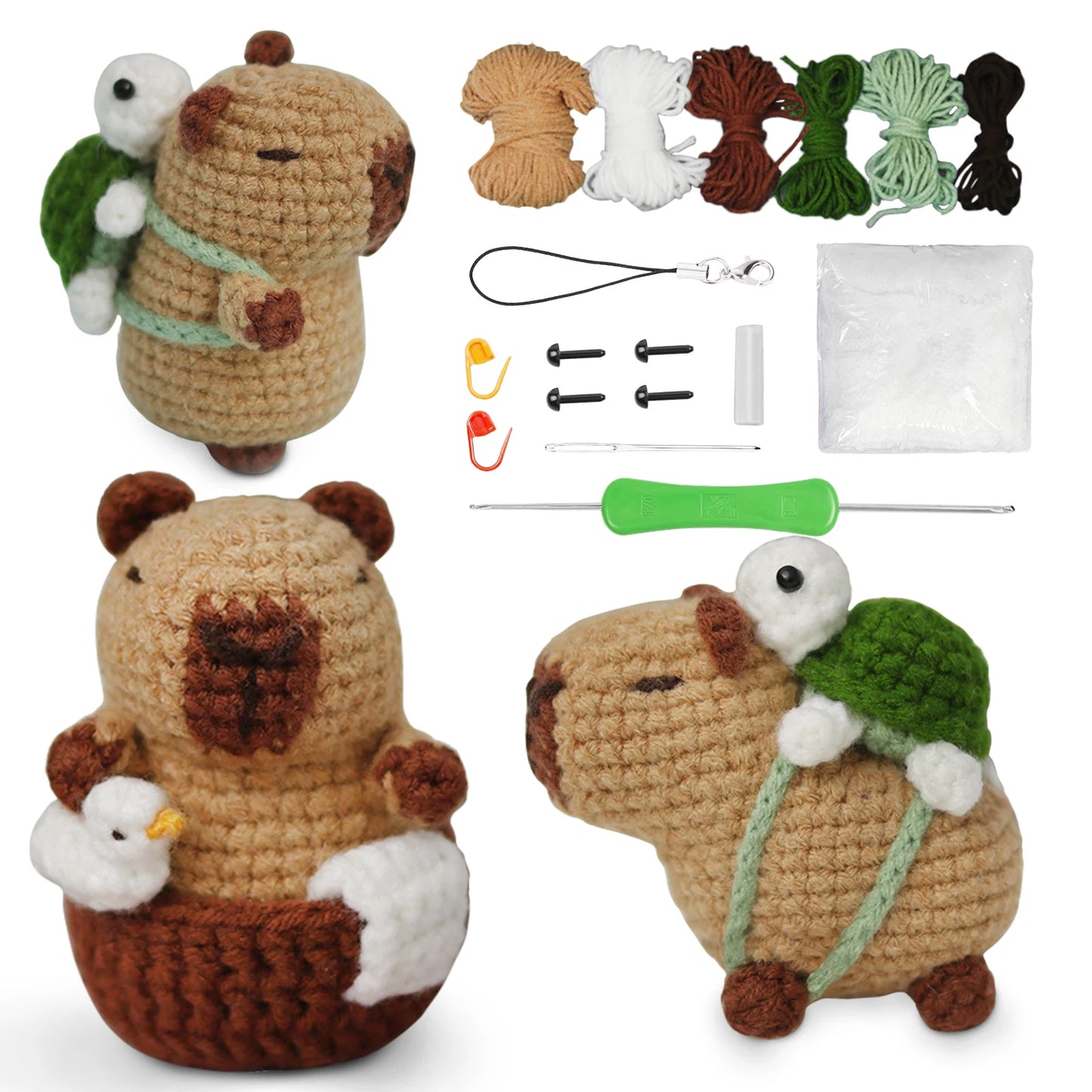 Capybara Crochet Kit – DIY Animal Craft Set for Beginners & Kids