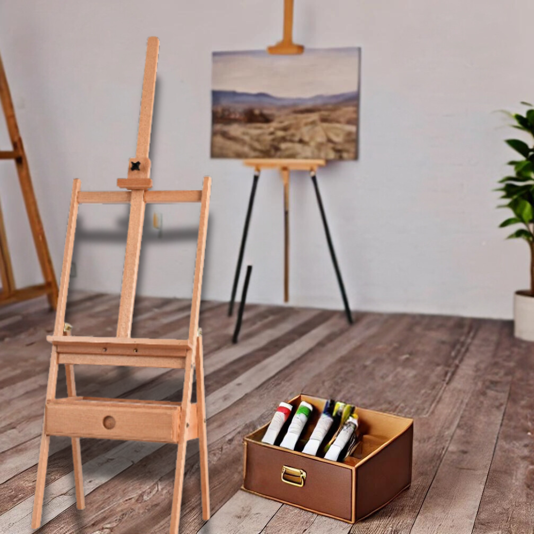 Wooden Artist Easel Beech Stand with Adjustable Holder and Drawer