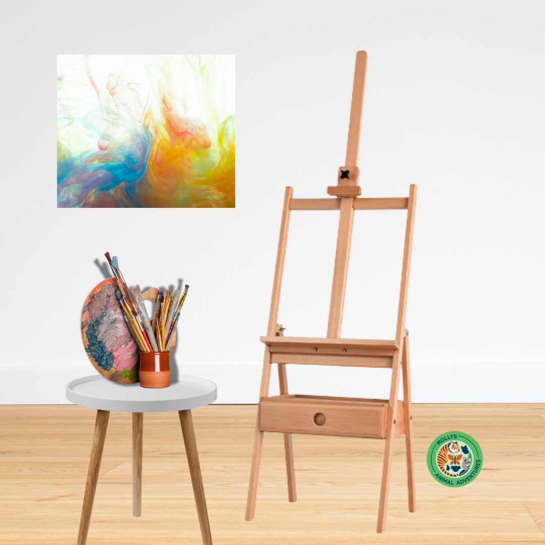 Wooden Artist Easel Beech Stand with Adjustable Holder and Drawer