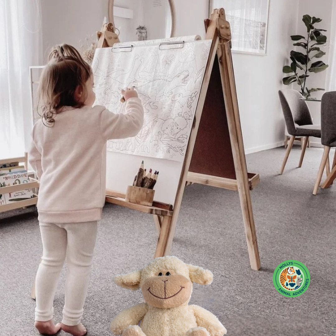 QToys Australia (USA) 5-IN-1 Painting Easel – Felt Board, Chalkboard, Whiteboard, Magnetic Board, and Clipboard