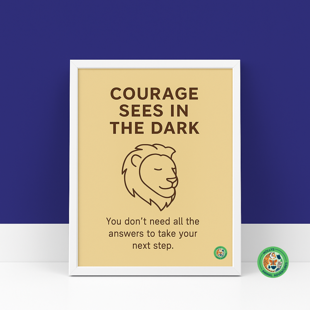 Courage Sees in the Dark – Framed Inspirational Animal Print Wall Art