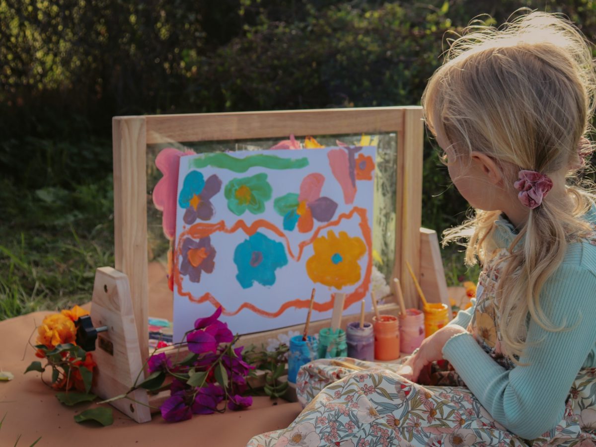 4 in 1 Table Easel for Kids – Whiteboard, Chalkboard, Magnetic Board, and Acrylic Paint Board | Made from Australian Timber