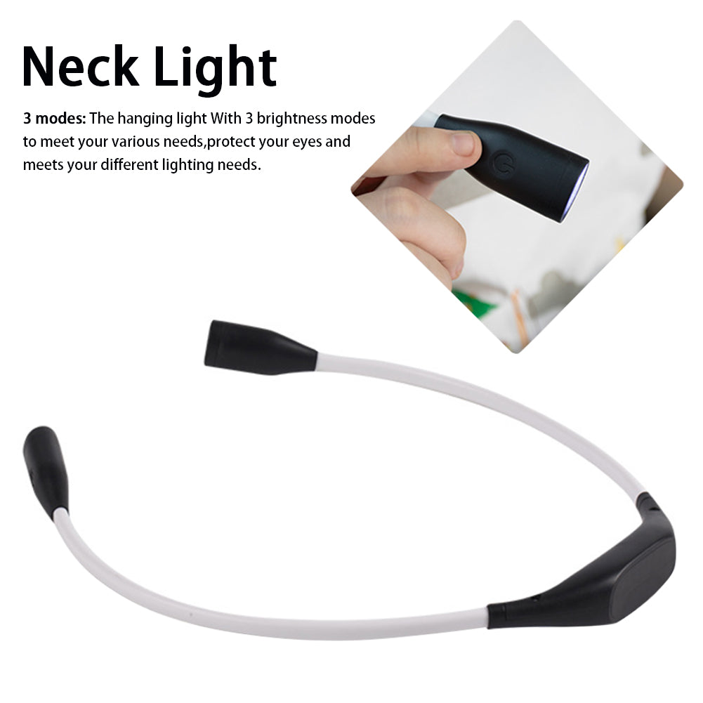 Hands-Free LED Neck Reading Light – USB Rechargeable, Adjustable & Travel-Friendly