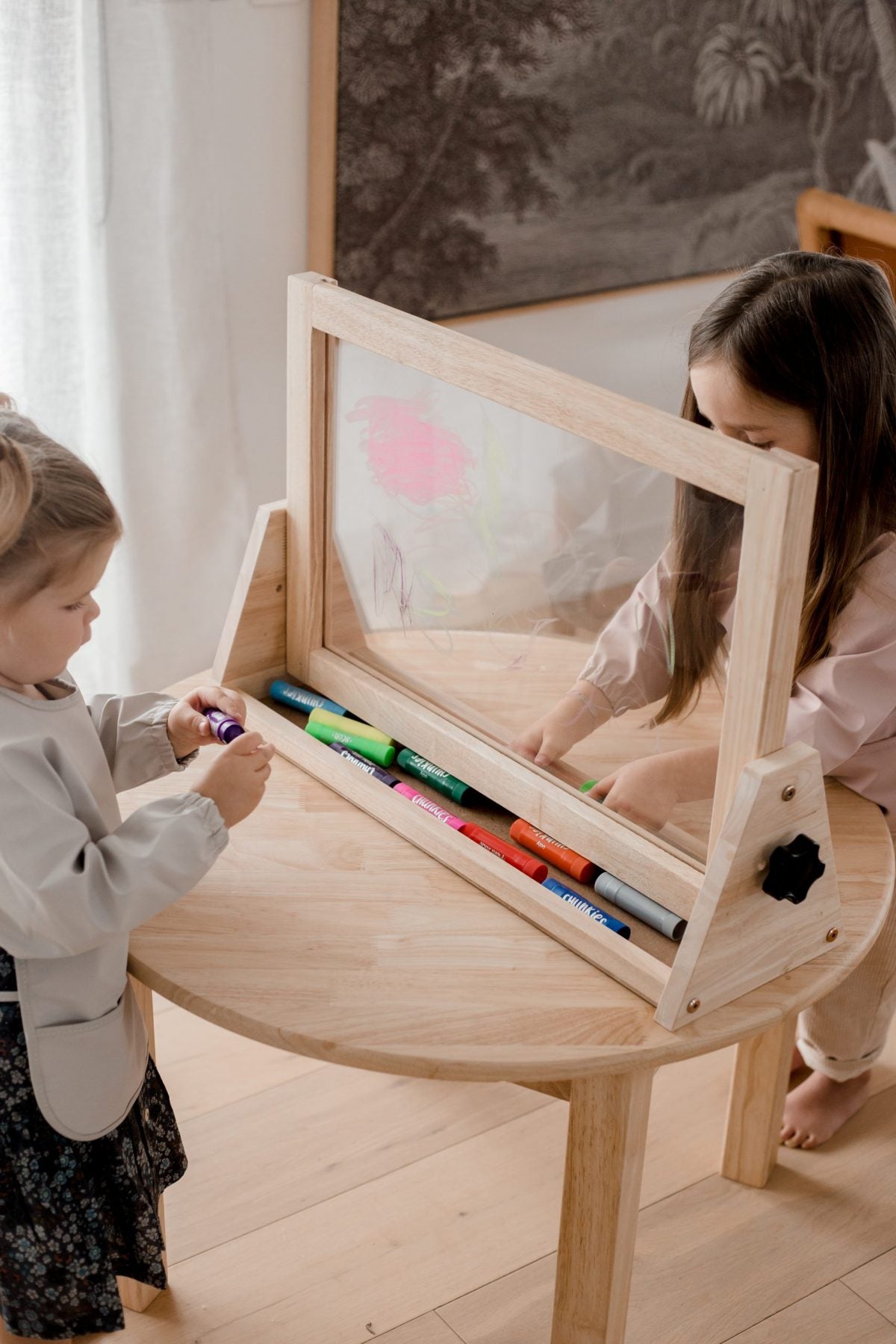 4 in 1 Table Easel for Kids – Whiteboard, Chalkboard, Magnetic Board, and Acrylic Paint Board | Made from Australian Timber