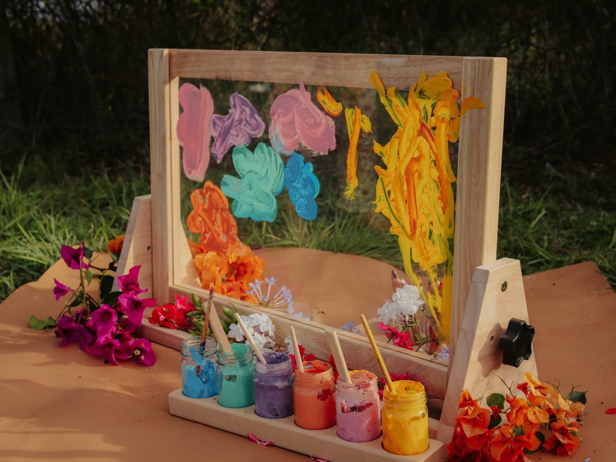 4 in 1 Table Easel for Kids – Whiteboard, Chalkboard, Magnetic Board, and Acrylic Paint Board | Made from Australian Timber