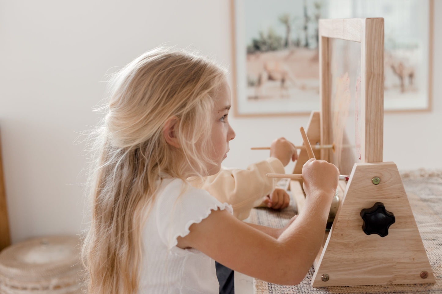 4 in 1 Table Easel for Kids – Whiteboard, Chalkboard, Magnetic Board, and Acrylic Paint Board | Made from Australian Timber