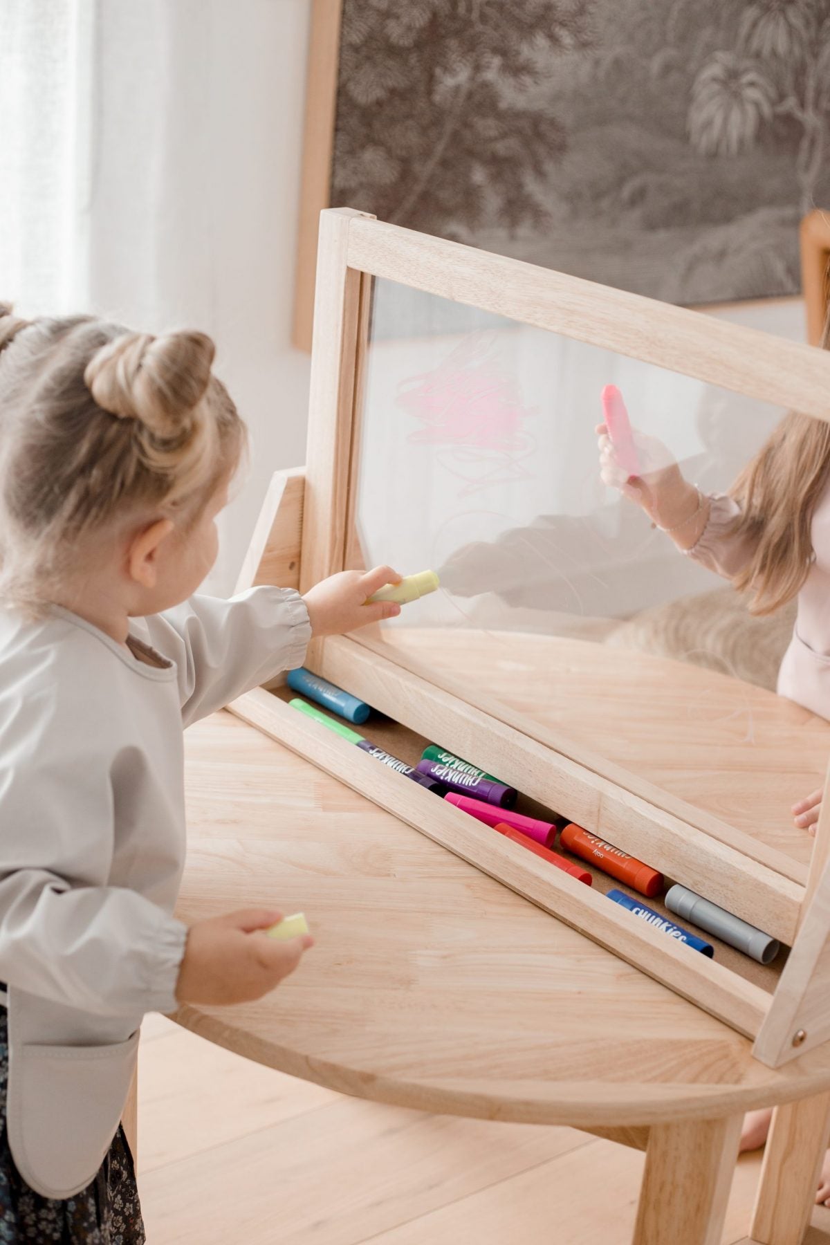 4 in 1 Table Easel for Kids – Whiteboard, Chalkboard, Magnetic Board, and Acrylic Paint Board | Made from Australian Timber