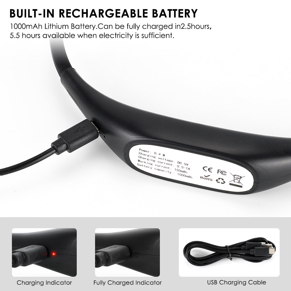 Hands-Free LED Neck Reading Light – USB Rechargeable, Adjustable & Travel-Friendly