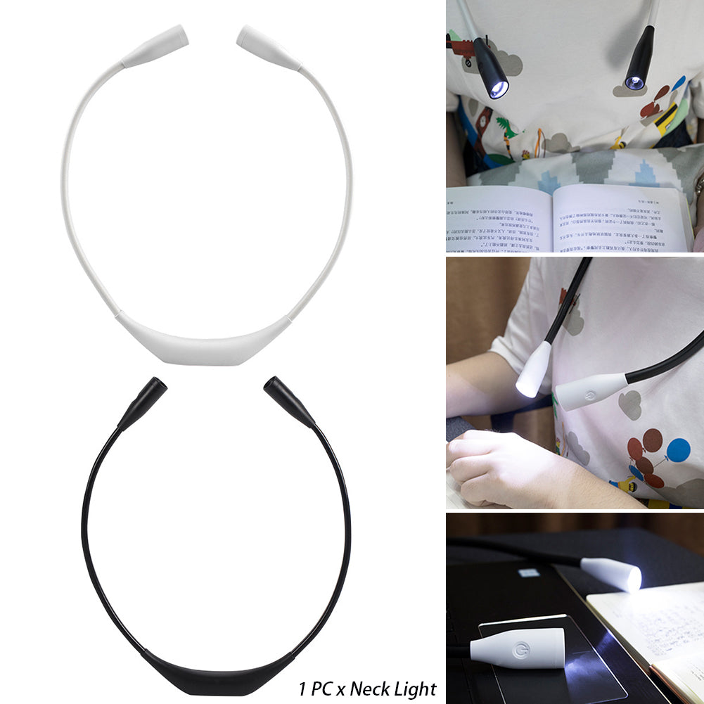 Hands-Free LED Neck Reading Light – USB Rechargeable, Adjustable & Travel-Friendly