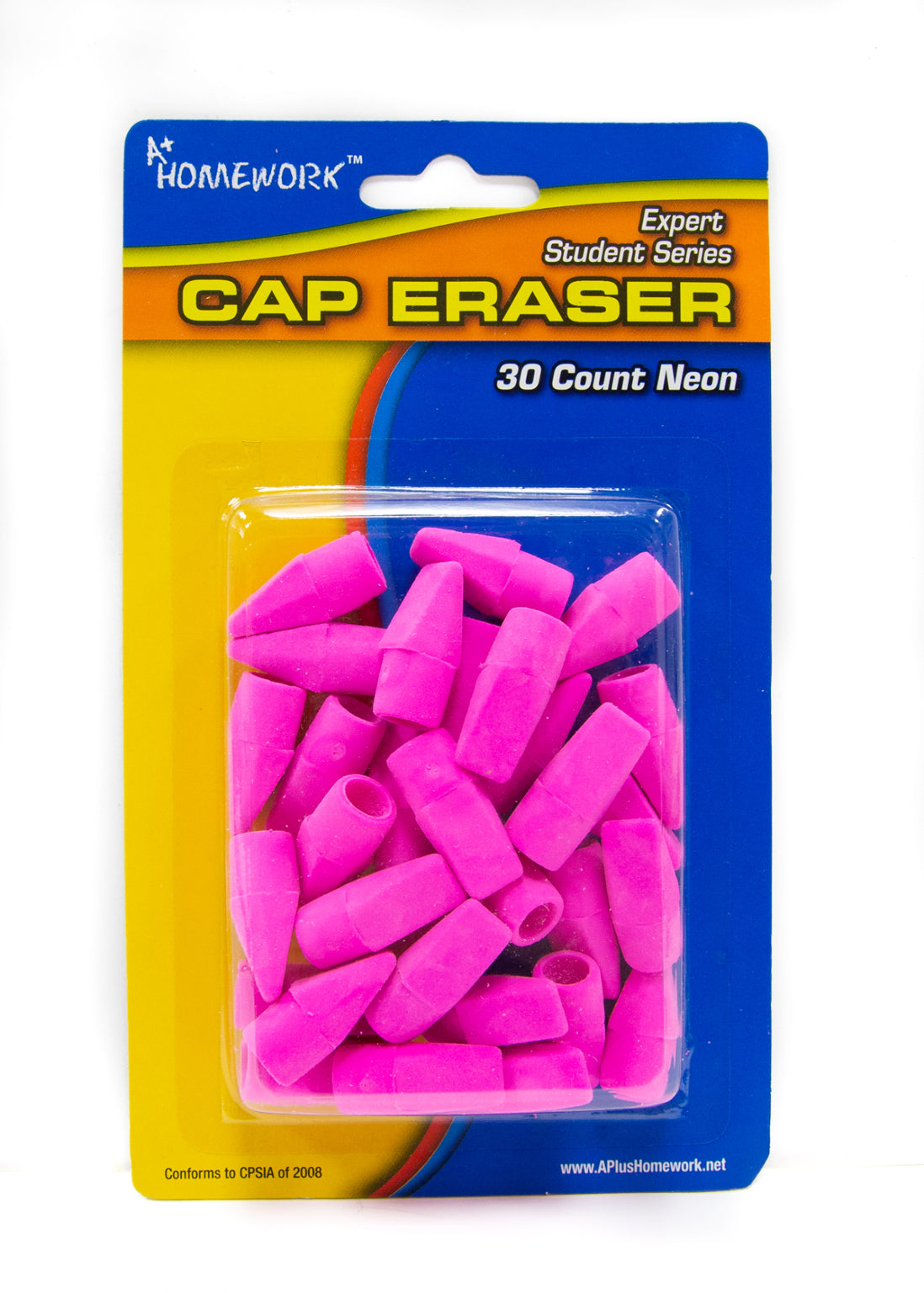 A+ Homework Pink Pencil Top Erasers – 30 Count | 48 Packs | Fun, Functional, & Classroom-Ready