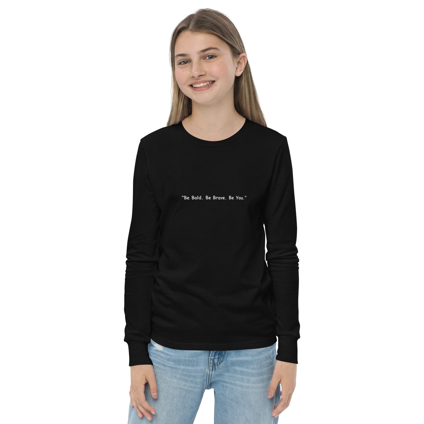 Girls' Inspirational T-Shirt: "Be Bold Be Brave Be You" with Lion Design