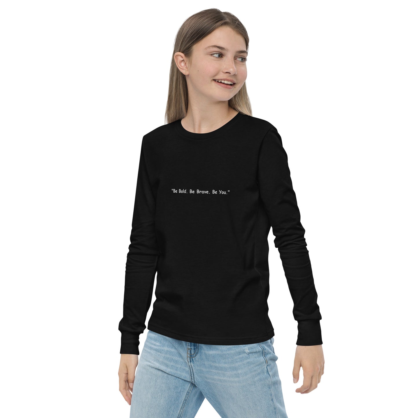 Girls' Inspirational T-Shirt: "Be Bold Be Brave Be You" with Lion Design