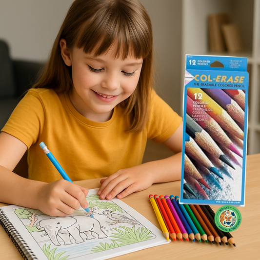 Col-Erase 12-Color Erasable Pencil Set – Fun, Bold Colors for Kids