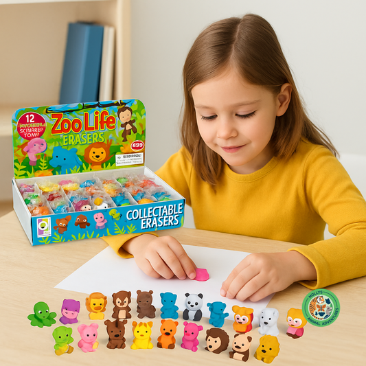 Zoo Life 3D Animal Erasers – 288 Count | Collect, Trade & Create Your Own Zoo!