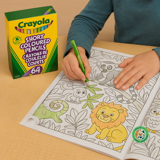 Crayola 64 Short Colored Pencils – Built-In Sharpener | Full Spectrum for Creative Kids