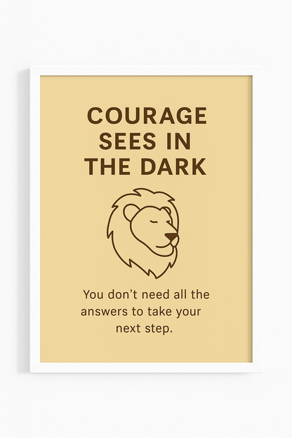 Courage Sees in the Dark – Framed Inspirational Animal Print Wall Art