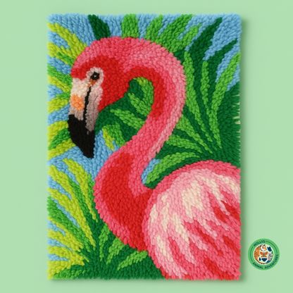 Latch Hook Rug Kit – Tropical Flamingo (DIY Craft Kit)