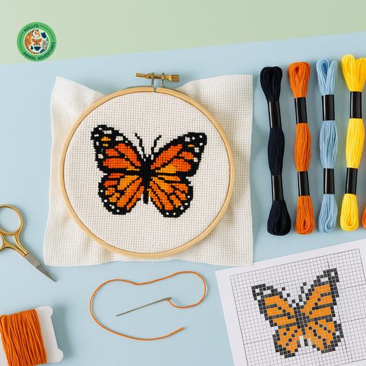 Butterfly Cross Stitch Kit – Nature-Inspired DIY Art for Creative Kids & Tween