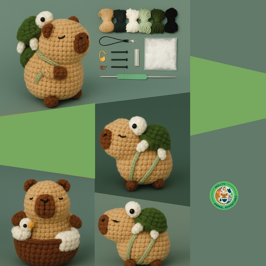 Capybara Crochet Kit – DIY Animal Craft Set for Beginners & Kids