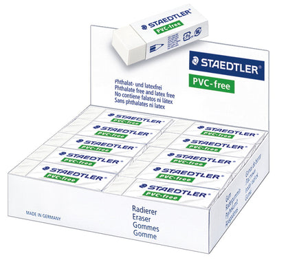 Staedtler White Erasers – PVC-Free, Minimal Crumble, 20-Pack