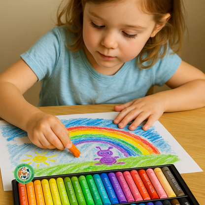 24-Color Vibrant Oil Pastel Set – Smooth, Mess-Free Sticks for Creative Drawing