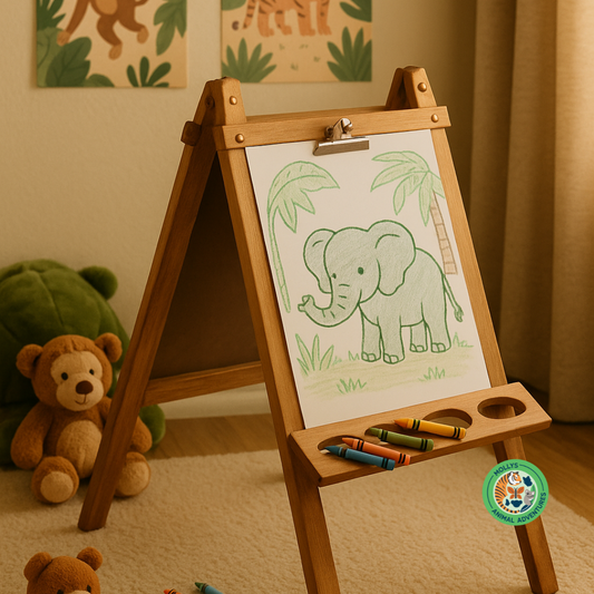 QToys Australia (USA) 5-IN-1 Painting Easel – Felt Board, Chalkboard, Whiteboard, Magnetic Board, and Clipboard