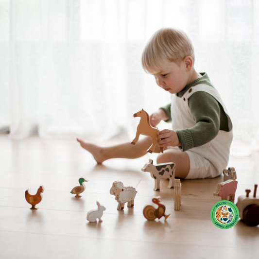 Wooden Farm Animal & Tractor Play Set – Imaginative Open-Ended Toy for Ages 2+